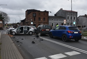 zdarzenie z udziałem czterech pojazdów w Działdowie